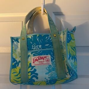 Lilly Pulitzer Tropical Blue and Green Tote